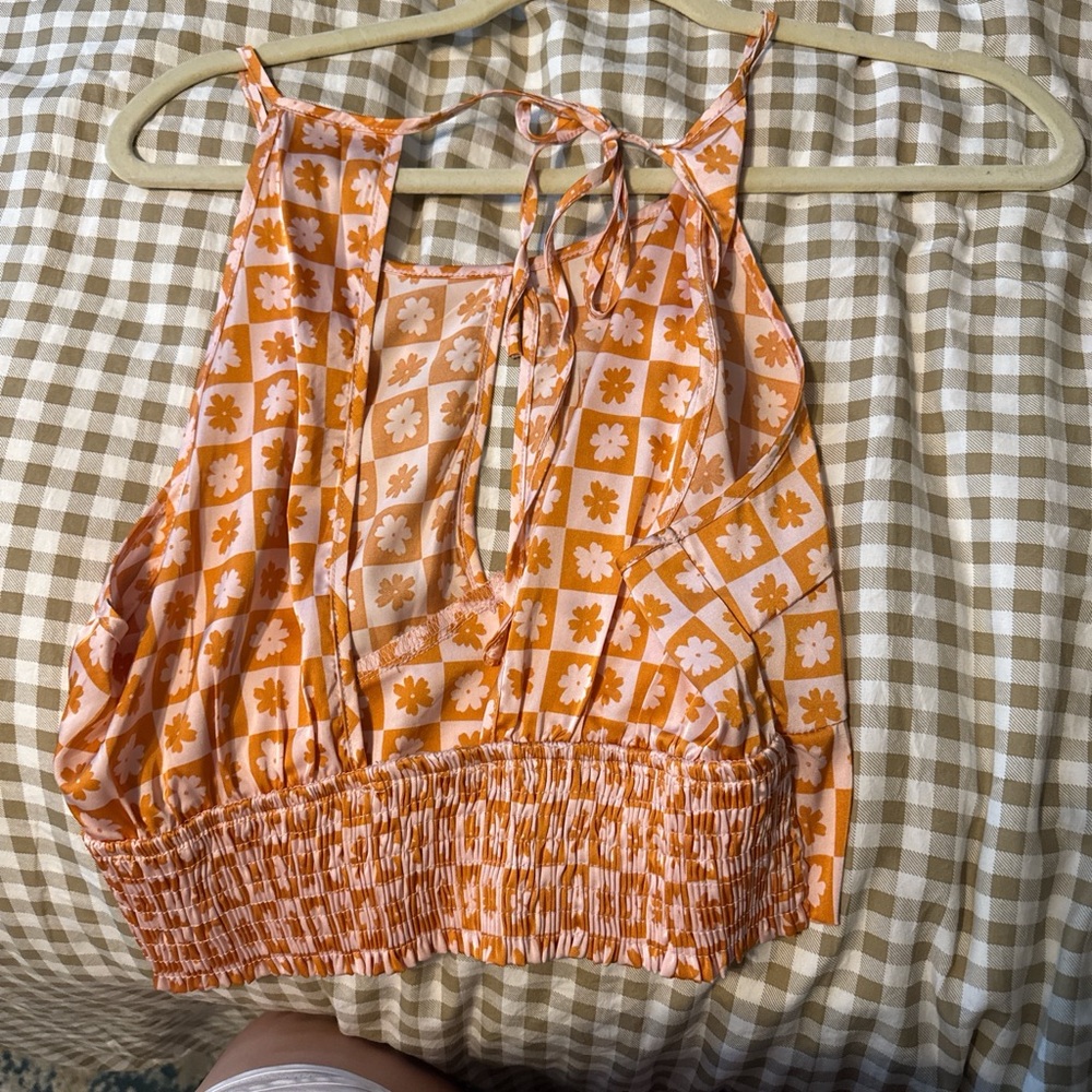 T.J.Maxx Orange Floral Blouse